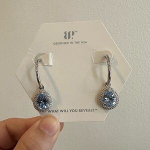 Elegant Rhodium hoops with removable charms